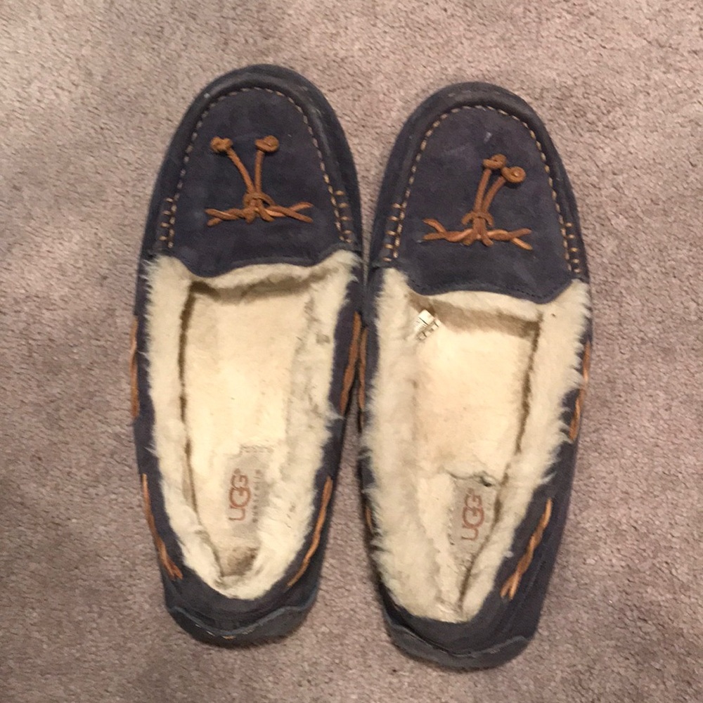 Navy suede Dakota UGG slippers with back. 9